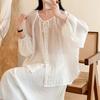 DIMANAF 2026 Sommer Neu Große Größen Damen Lässige Lady Oberteile Bluse Hemd Vintage Locker Langarm Baumwolle Leinen