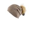 2025 Luxury Women Cable Knit Wool Acrylic Blend Pompom Hat New Detachable Raccoon Fur Character Real Rabbit Fur Pompom Knitted