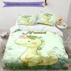 3pcs Custom Name Dinosaur Bedding Set Duvet Cover Closure Includes 1 Duvet Cover & 2 Pillowcases, Soft and Comfortable for All Seasons.