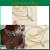 Pearl Shell Necklace Handcrafted Geometric Pendant Casual Jewelry For Women