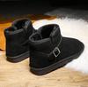 Snow boots women's winter 2025 new velvet thickened short tube flat bottom non-slip high top warm bread cotton shoes