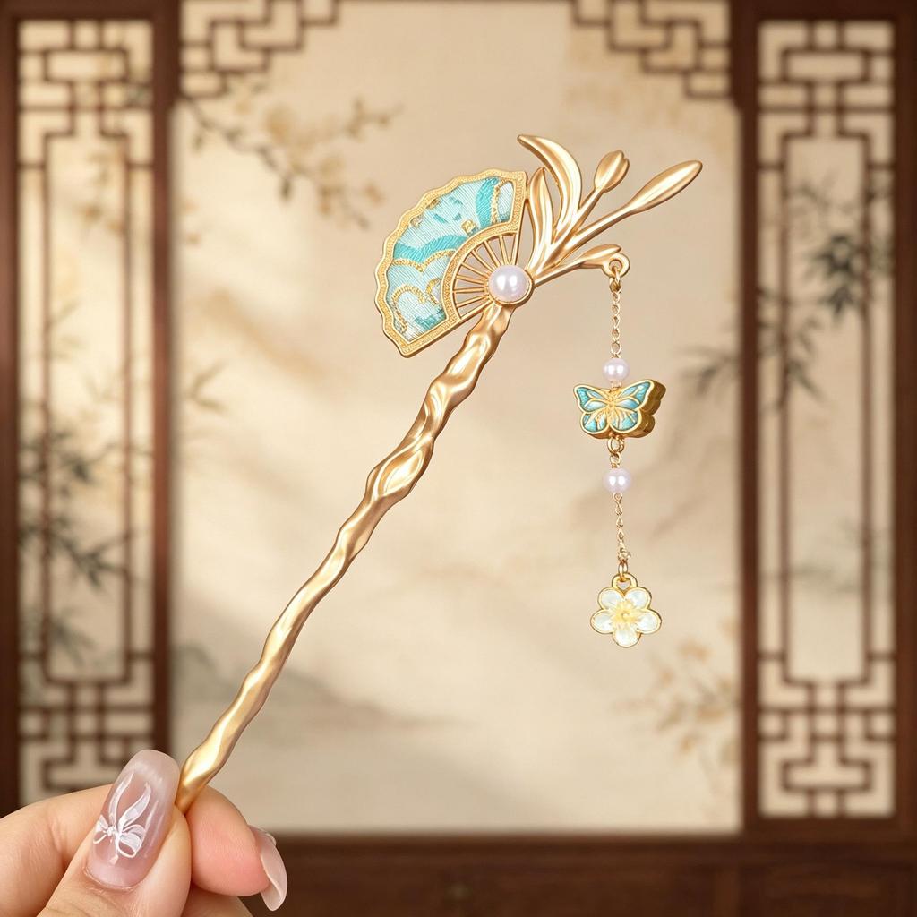 Handmade Song Brocade Hairpins: New Chinese Retro Hanfu Accessories