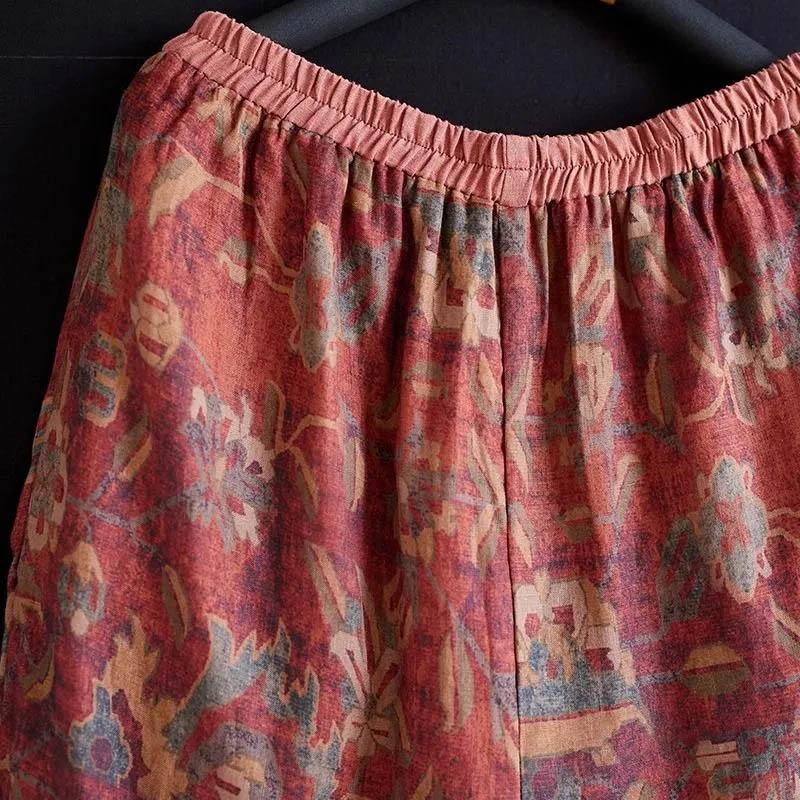 Pants Summer Women Plus Size Loose Pajama Pants Versatile Casual High-waisted Wide-leg Linen Pants