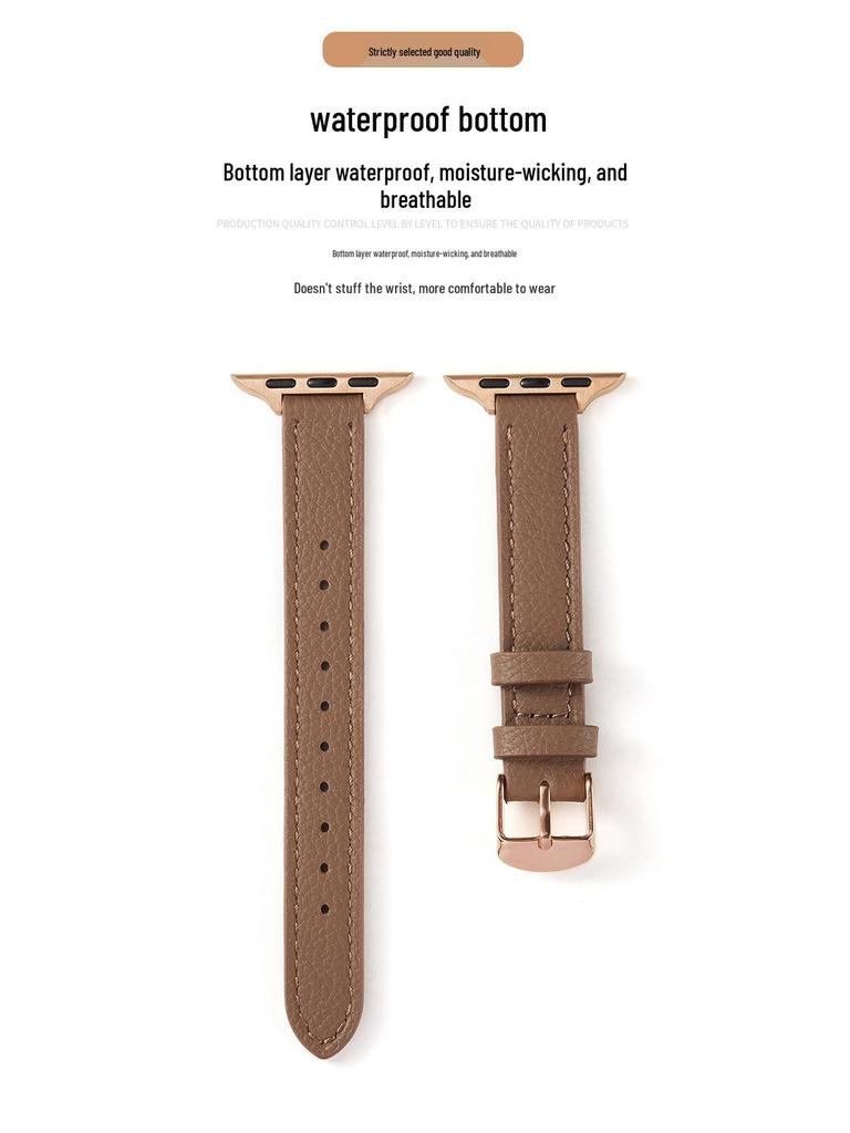 Originální kožený tenký řemínek s vzorem liči pro Apple iWatch