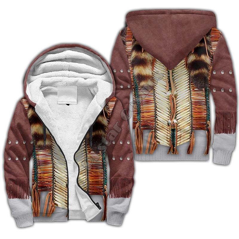 Moletom Quente de Veludo Estilo Outono e Inverno para Homens Conforto e Casual Moletom Cardigã com Capuz Estampado Digital 3D Tatuagem