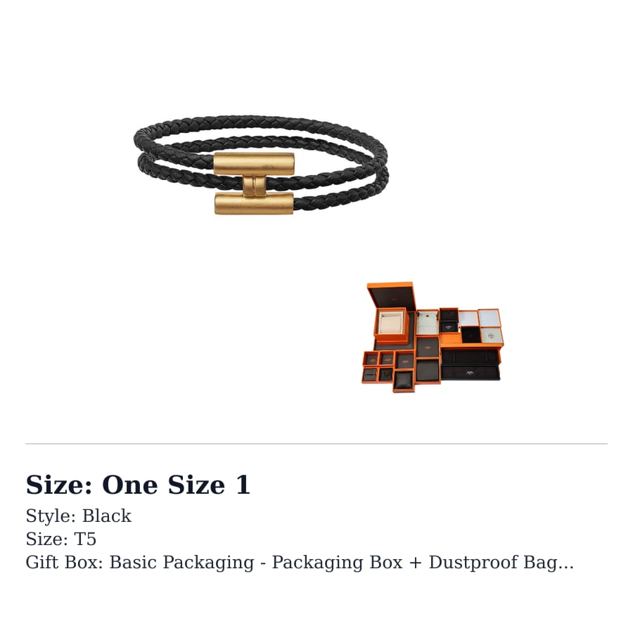 HERMES Metal Bracelets Unisex Black H068406FM