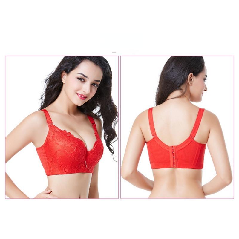 Large Size Bra, Lace, Breathable, Gathered and Adjustable Women's Underwear, with A Thin Bra for The Collection of Side Breasts