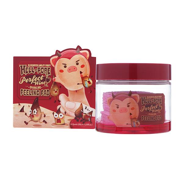 

Очищающие пилинг-диски для лица Elizavecca MILKY PIGGY HELL-PORE Perfect Wine SPARKLING PEELING PAD 30 шт