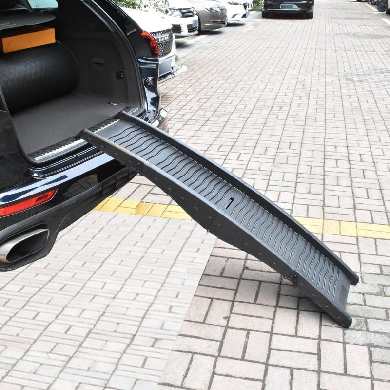 Folding Dog Ramp for Car Pet Stairs Folding Car Steps Slope Car Climbing Large Dog Climbing Ladder with Non-Slip Rug Surface