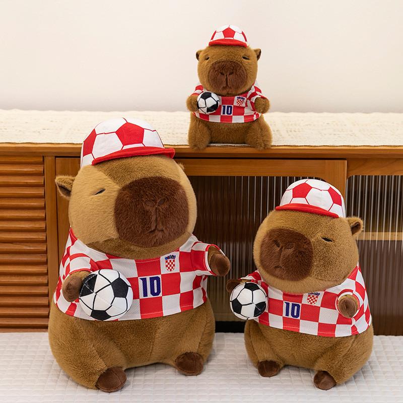 Cartoon Soccer Capybara Baby Plush Toy Adorable Playtime Pal Kids Birthday Gift