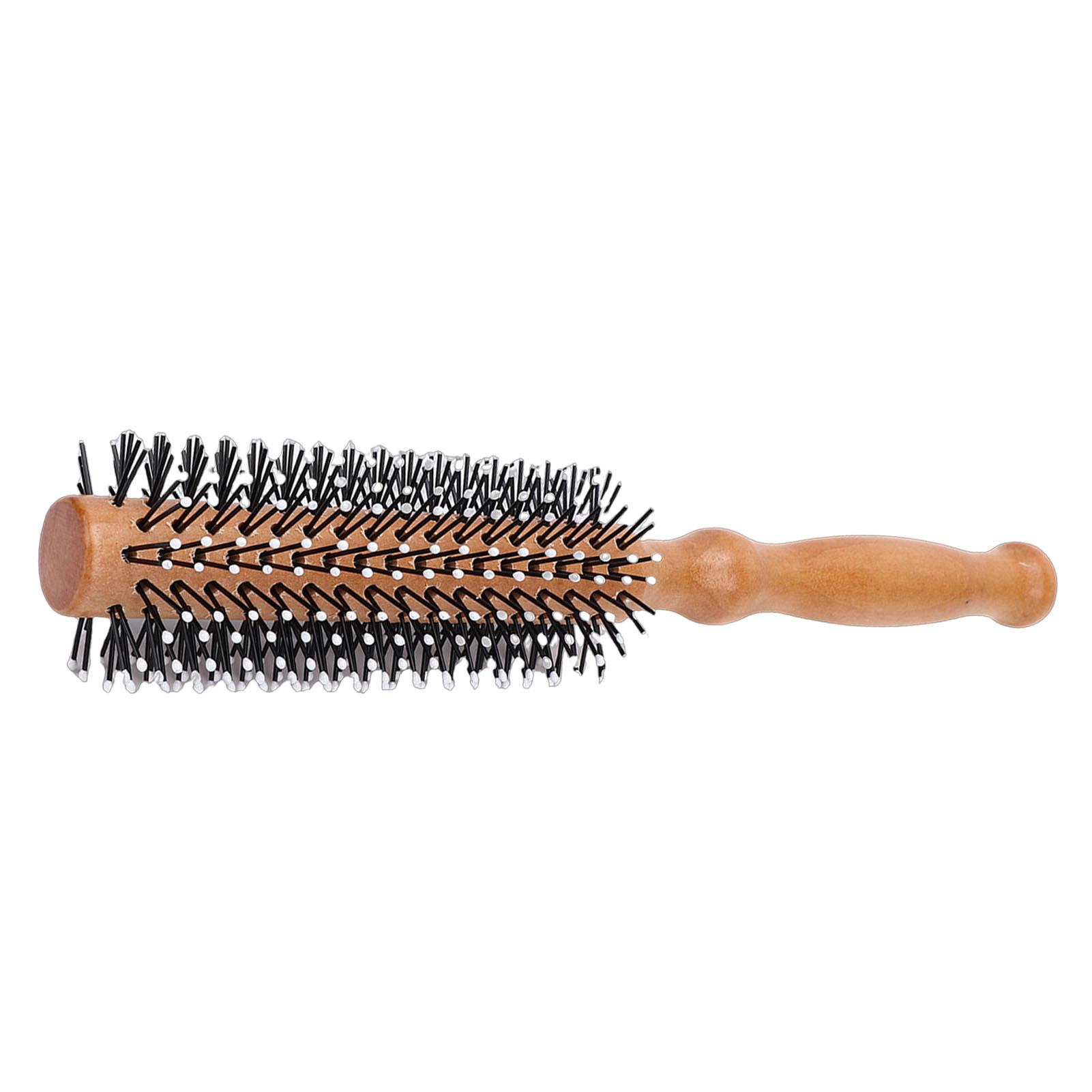 

Round Curling Comb Wooden Anti Static Handle Reduces Frizz Round Styling Brush for Hair Salon Home Use Large 9.17 X L