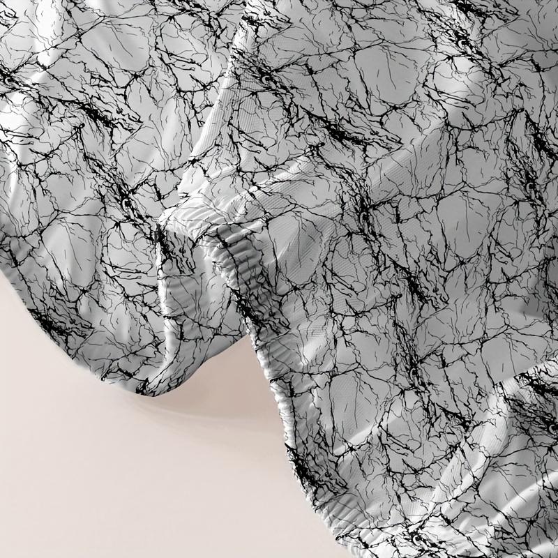 1 Prosty nowoczesny drukowany matowy prześcieradło z dopasowaną gumką, narzuta na łóżko z nadrukiem do sypialni, pościel (Z wyłączeniem poszewek na poduszki)