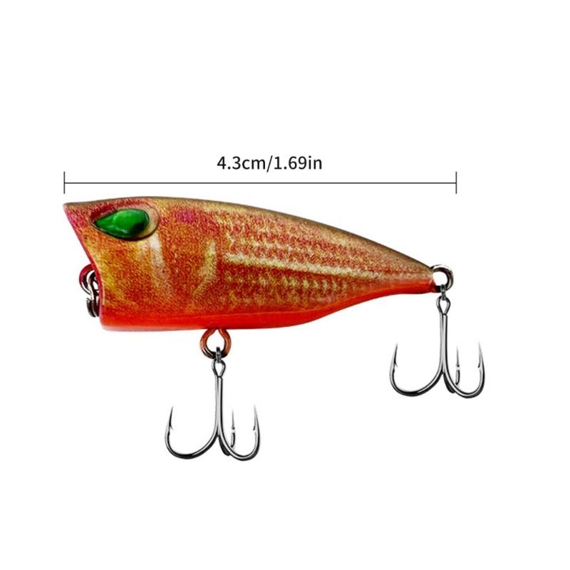 5 Pcs Floating Lures Popper Baits Topwater Fishing Lures Plastic Hardbait