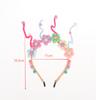 Cute Rainbow Balls Flower Hair Bands Princess Headband Sweet Plush Head Hoop Baby Girls Headwear Accessories
