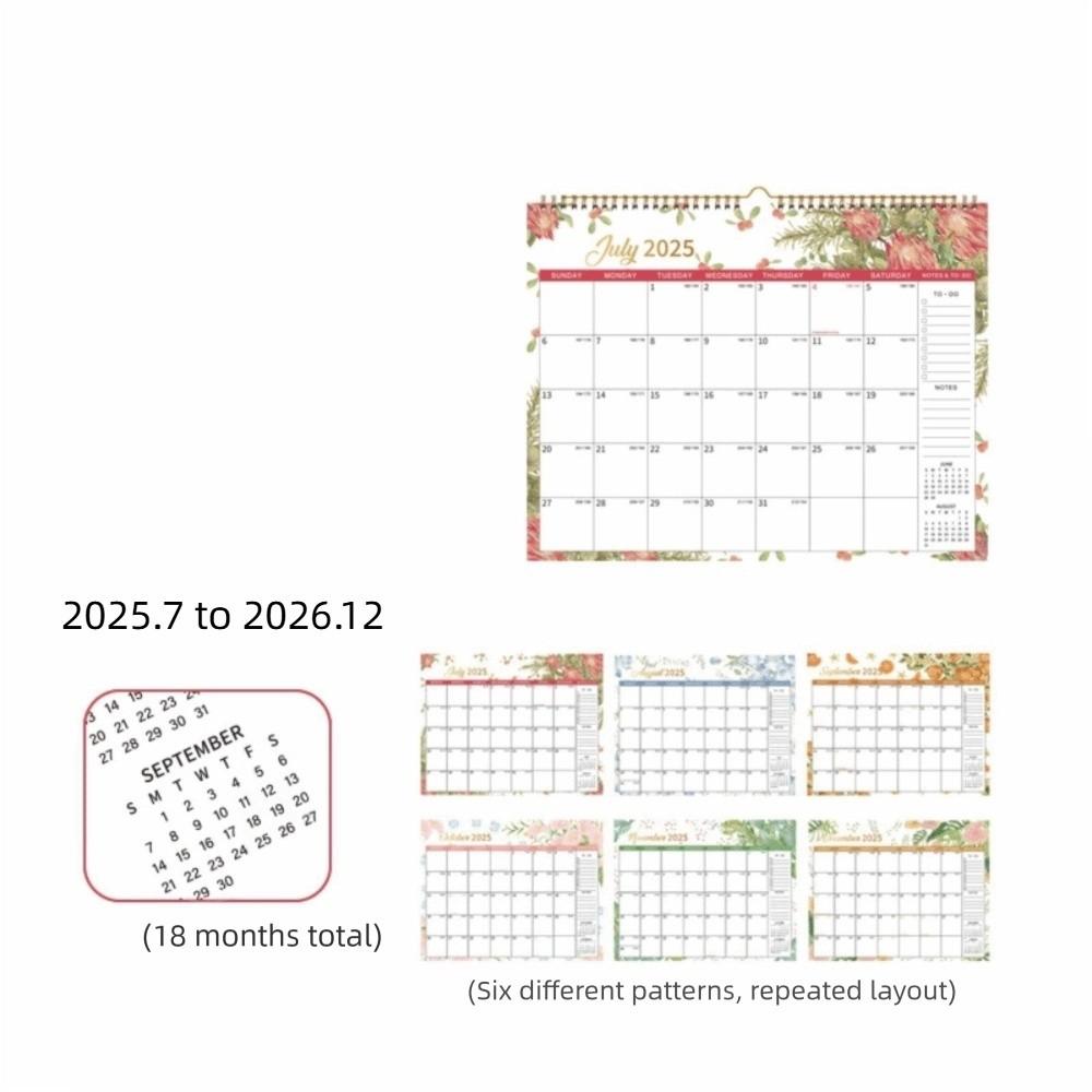 Creative Coil Calendar Spacious 18-Month Calendar Durable Hanging Calendar  Wall Mount