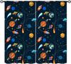 Solar System Window Curtains, Outer Space Space Astronaut Galaxy Window Treatments for Kids Boys Girls Bedroom Living Room