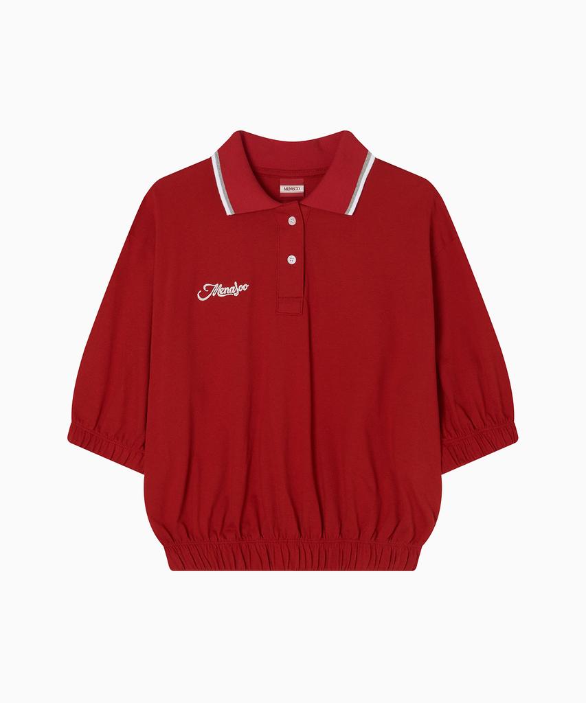 Minasu Pk Crop Banding T Shirt_Red