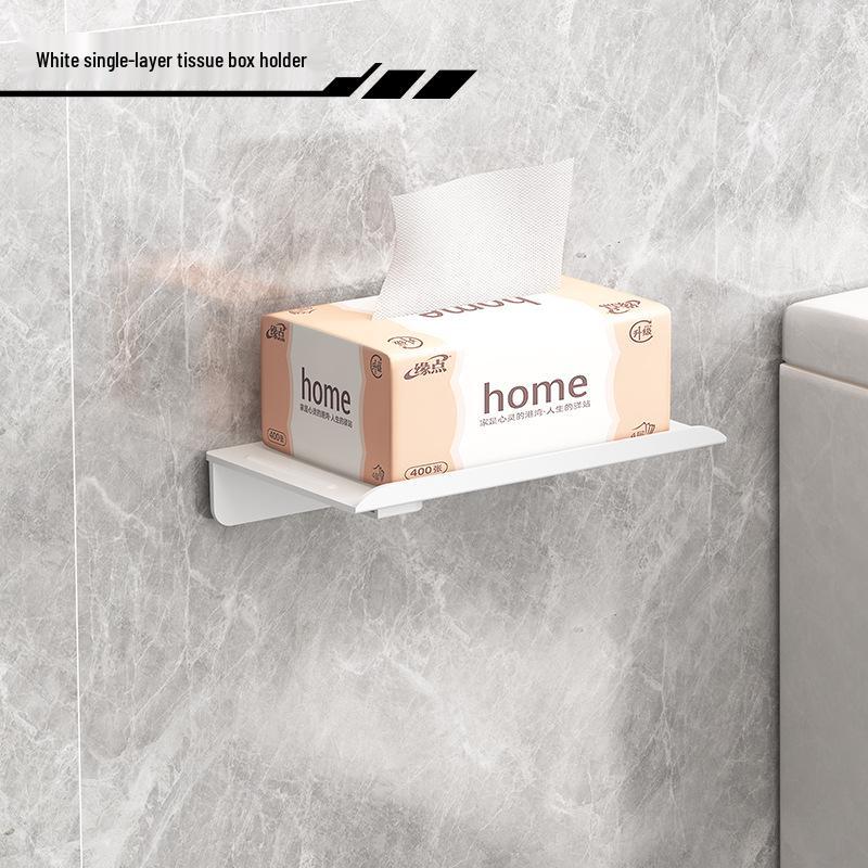 Punch-Free Wall-Mounted Toilet Paper Holder and Towel Rack