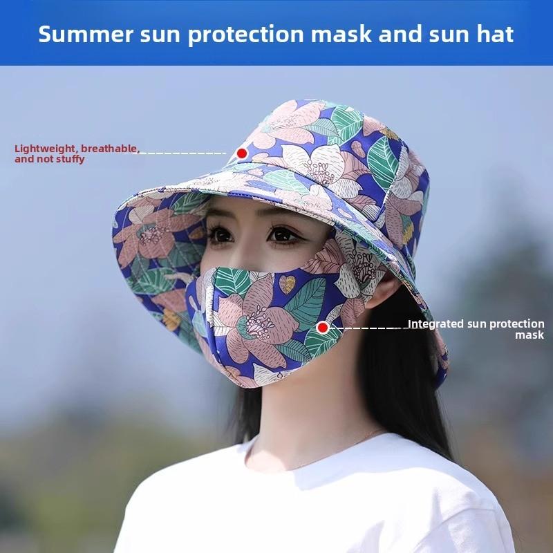Summer Sun Protection Cap With Mask And Wide Brim For Outdoor Activities And Gardening