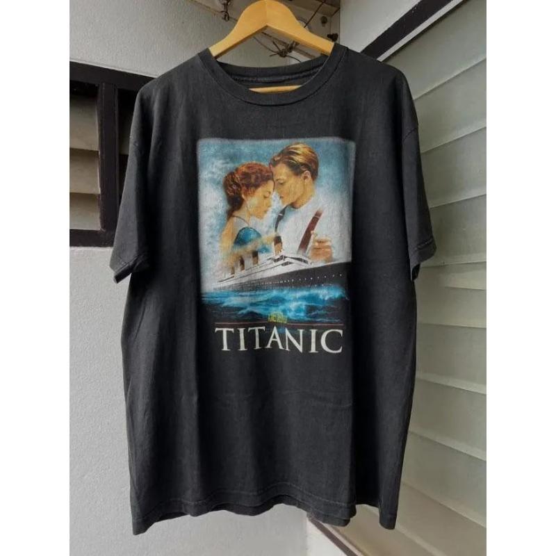 Retro Titanic Movie Tshirt Titanic Movie Tribute Tshirt Summer New Mens Tshirt Casual Suitable for Both Men and Women XL