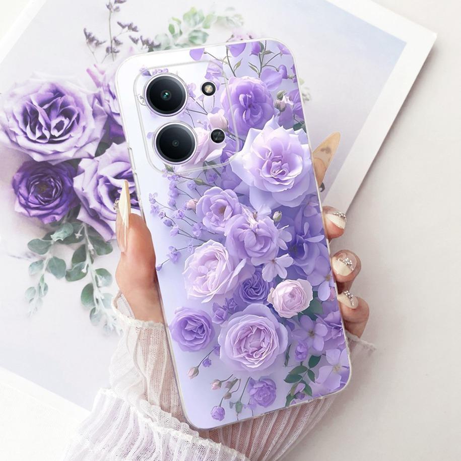 For Xiaomi Redmi 15C 5G 2025 Case Fashion Flower Bow Soft Silicone Clear Back Cover For Xiaomi Poco C85 5G Redmi15C 173MM Bumper