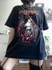 Übergroßes dickes T-Shirt mit satanischem Anime-Pinterest-Druck