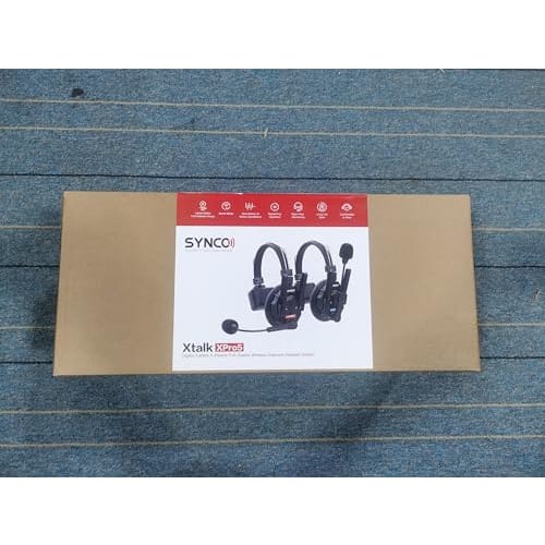 SYNCO XTalk XPro5 2.4GHz Wireless Headset Intercom System with Microphone, Random Master Device, 500m Operating Range, Real-Time Monitoring, AI Noise
