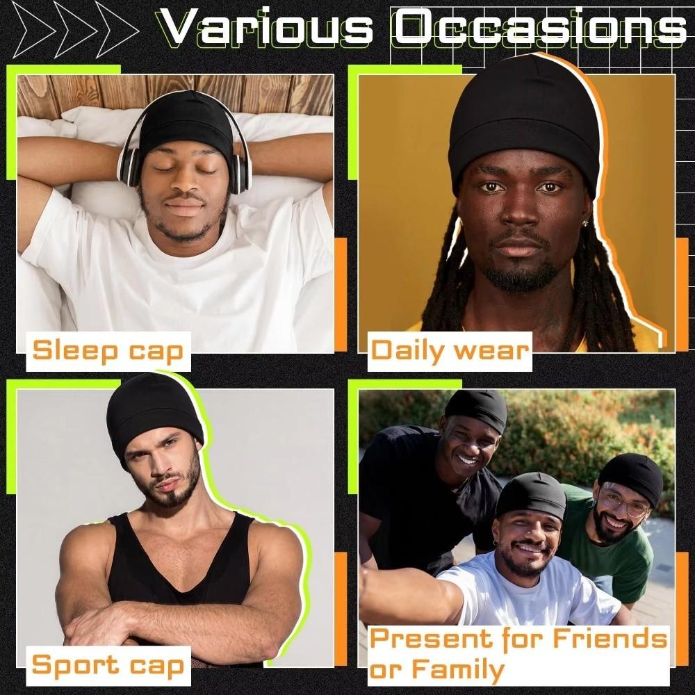 Breathable Beanie Cap Satin-Lined Night Sleep Hat Fashion Skull Cap  For Men Women