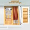 Expandable Drawer Tray Cutlery Organizer Kitchen Silverware Utensil Flatware Cutlery Spoons Knives Bamboo Storage Tray