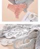 Women's Plus Size Seamless Mid-Rise Thong with Lace Trim, Breathable Pure Cotton Crotch