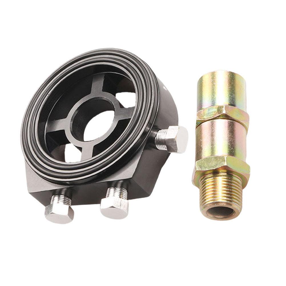2Pcs Oil Pressure Gauge Accessories Aluminum Cooling Sandwich Plate Adapter Car Oil Cooler Kit Auto Mounting