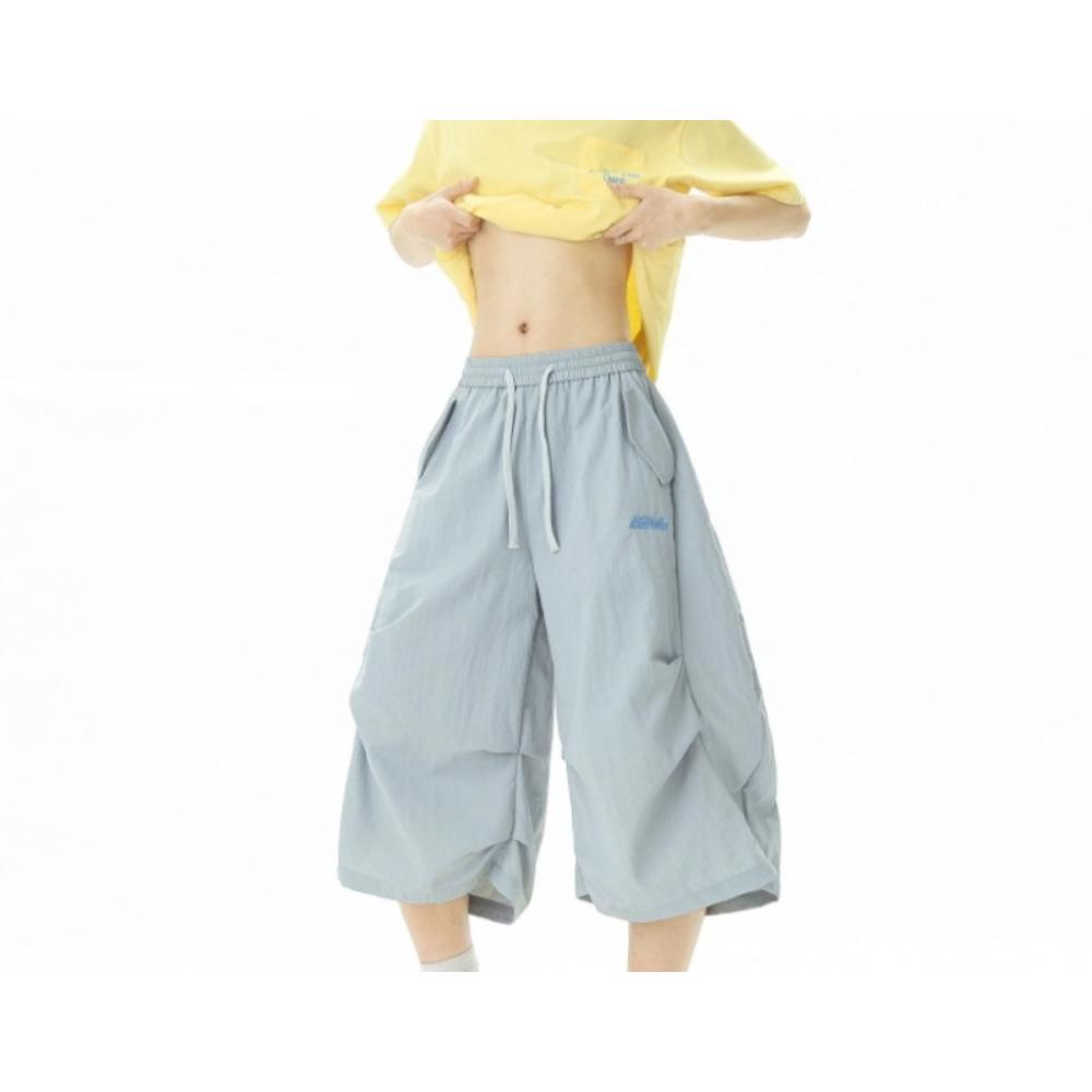 

Вышитые быстросохнущие шорты мужские женские летние уличные горного стиля широкие укороченные брюки свободные повседневные 3XL светло-синий