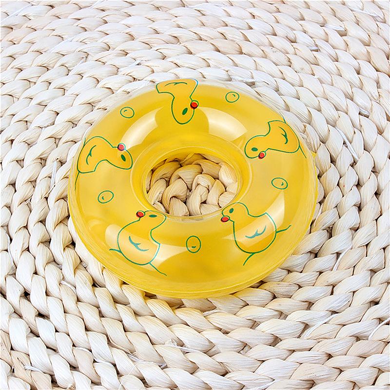 2Pcs Kids Mini Swim Ring Bath Toy Summer Fun Swimming Pool Accessory Float Ring Toys For Rubber Ducks Doll Inflatable Bath Toy