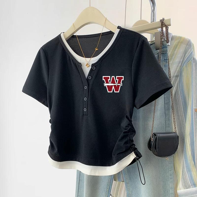 

Вот две маленькие, облегающие футболки с коротким рукавом и кулиской, разработанные для лета 2XL чёрный