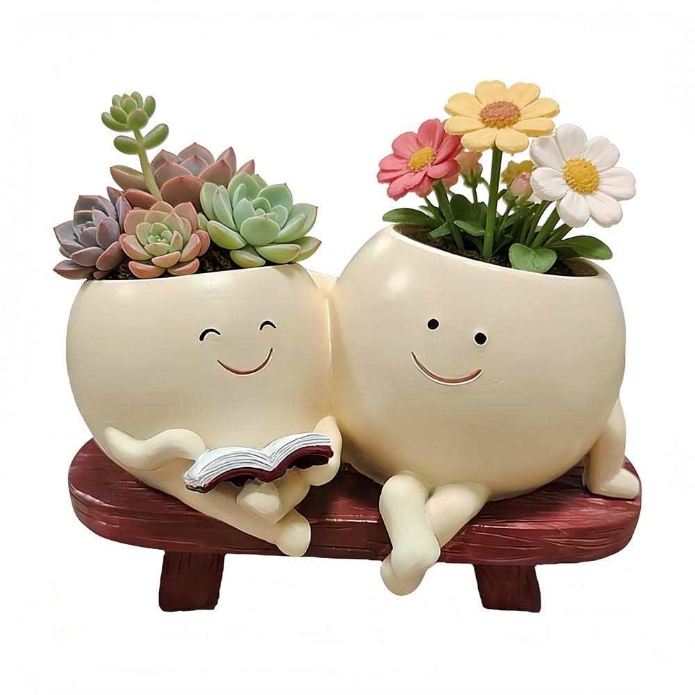 Resin Modern Minimalist Cartoon Pattern Cross-border New-style Cute Succulent Swing Flower Pot Craft Creative Home Decor Planter