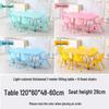 Children's Rectangular Plastic Learning Table & Chair Set with Building Block Surface