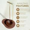 Wooden Incense Holder Upside Down Incense Holder with Brass Stand Incense Tray Ash Catcher for Tea Room Ornament Home Decoration
