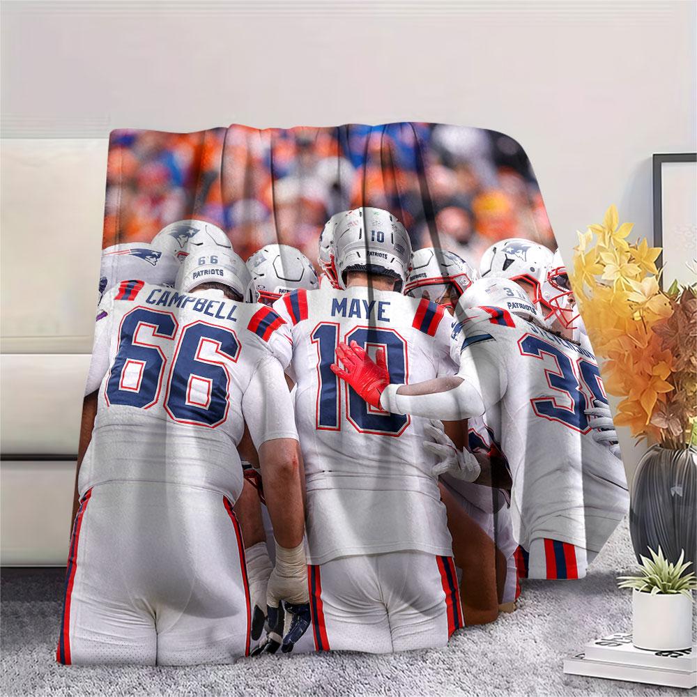 New England Patriots Players Printed Flannel Blanket, Soft Throw for Bedroom Sofa, Washable, Fan Merchandise, Great Gift.