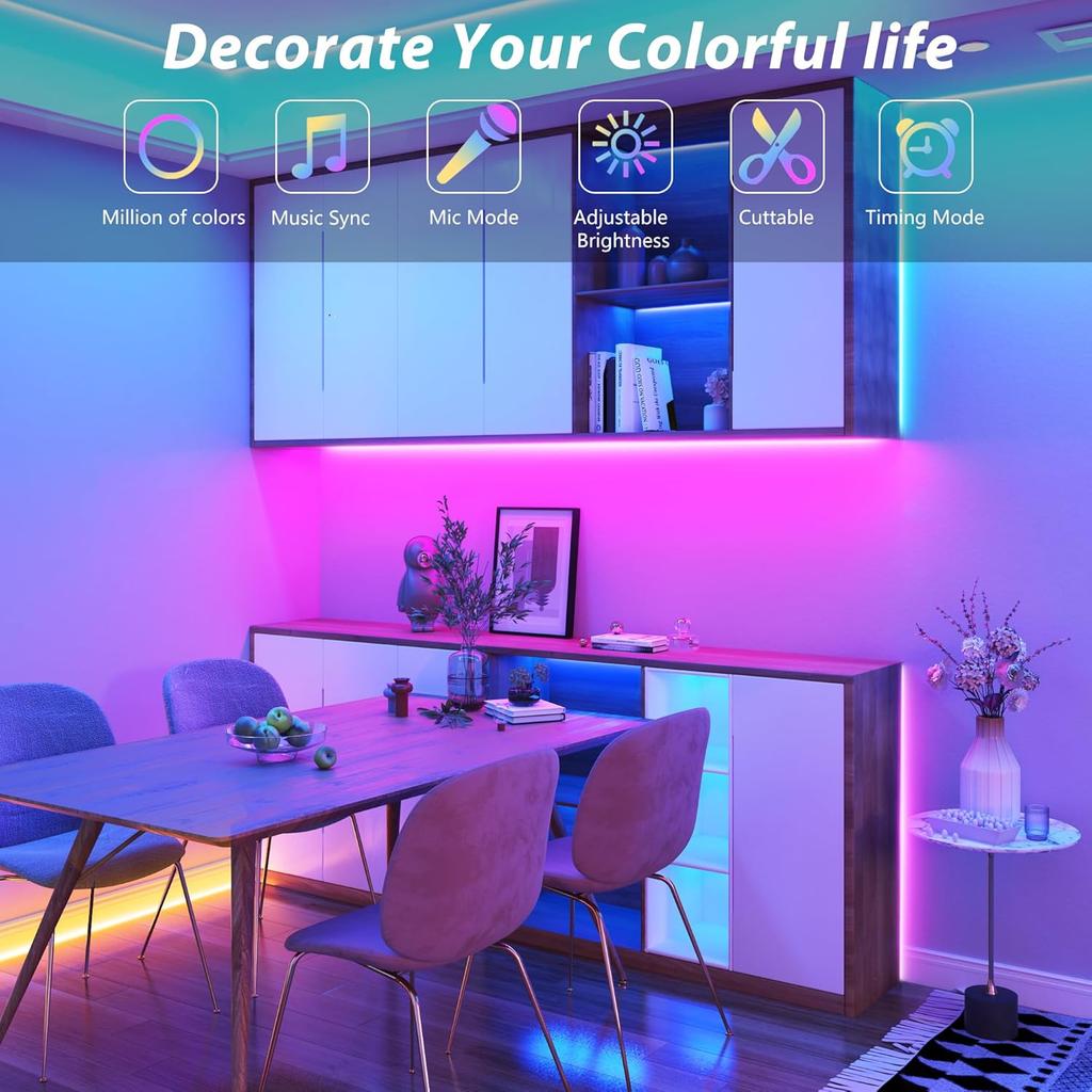 1-20M 5050 RGB LED Strip Lights Bluetooth WiFi App IR Remote Control Flexible Tape Light For Bedroom Decoration