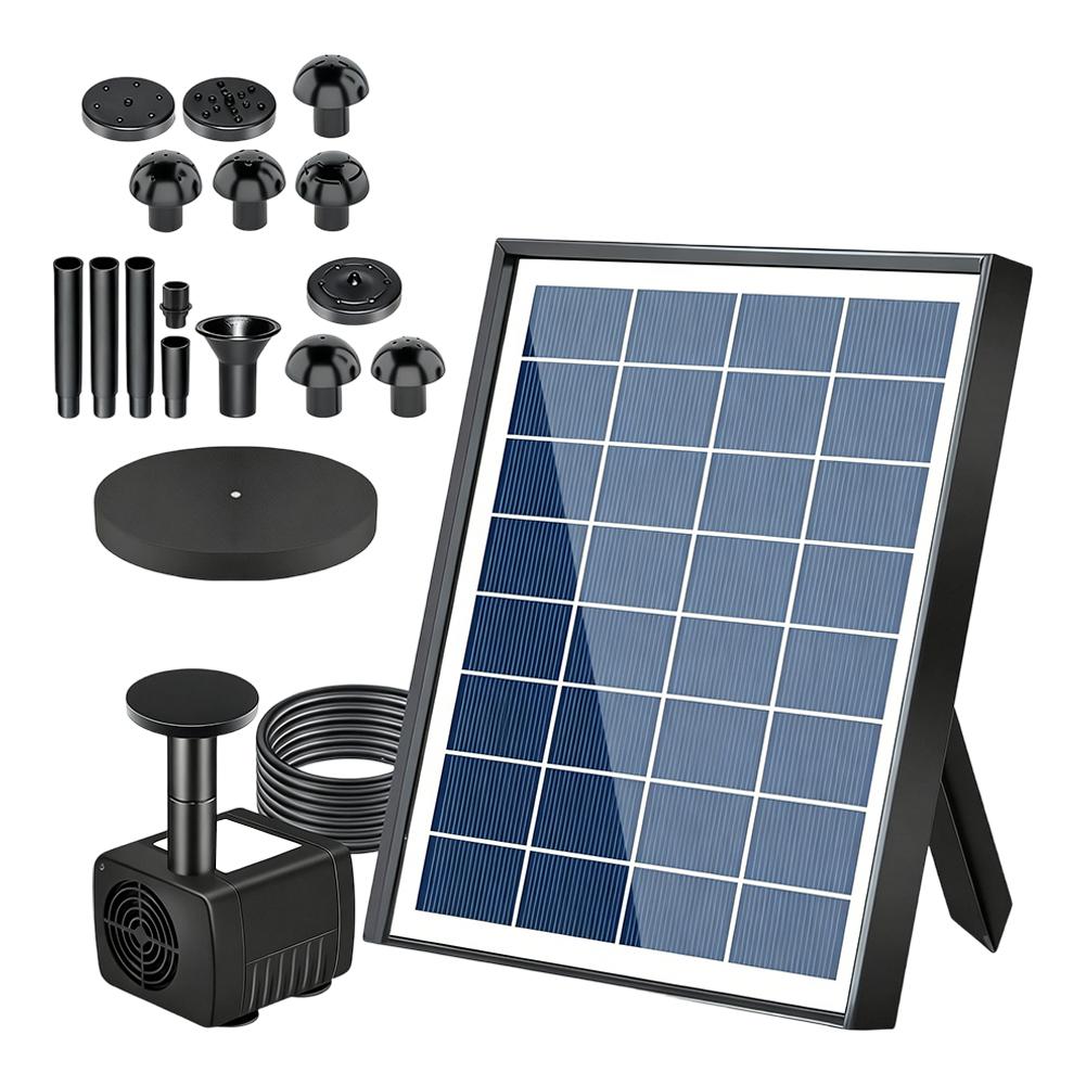 1set Solar-powered Fountain Pump Customizable Water Display 30 To 150cm Spray Height Garden Fountain Pump Solar Panel Parts