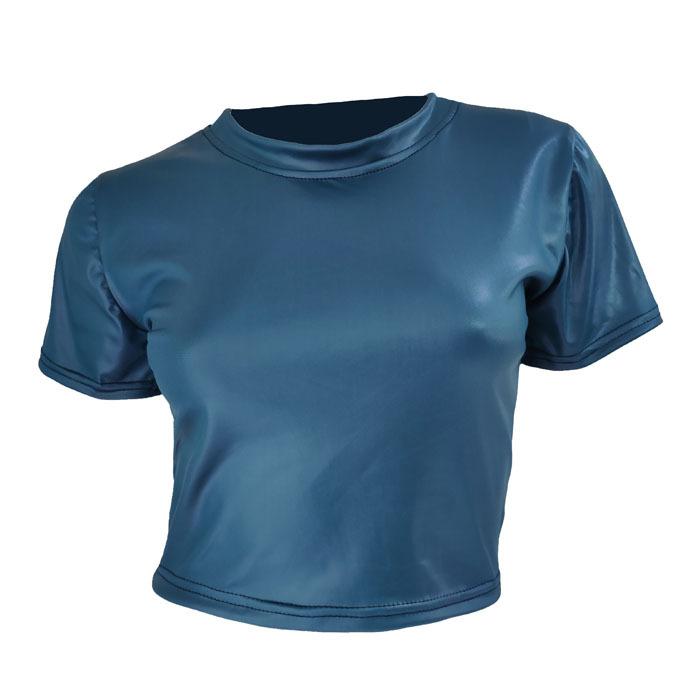 

4-цветная футболка из искусственной кожи, сексуальные короткие топы с открытой спиной XL