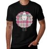 Scottish Pink White And Grey Tartan Patterned Sheep Tshirt Plus Size Simple Casual Top