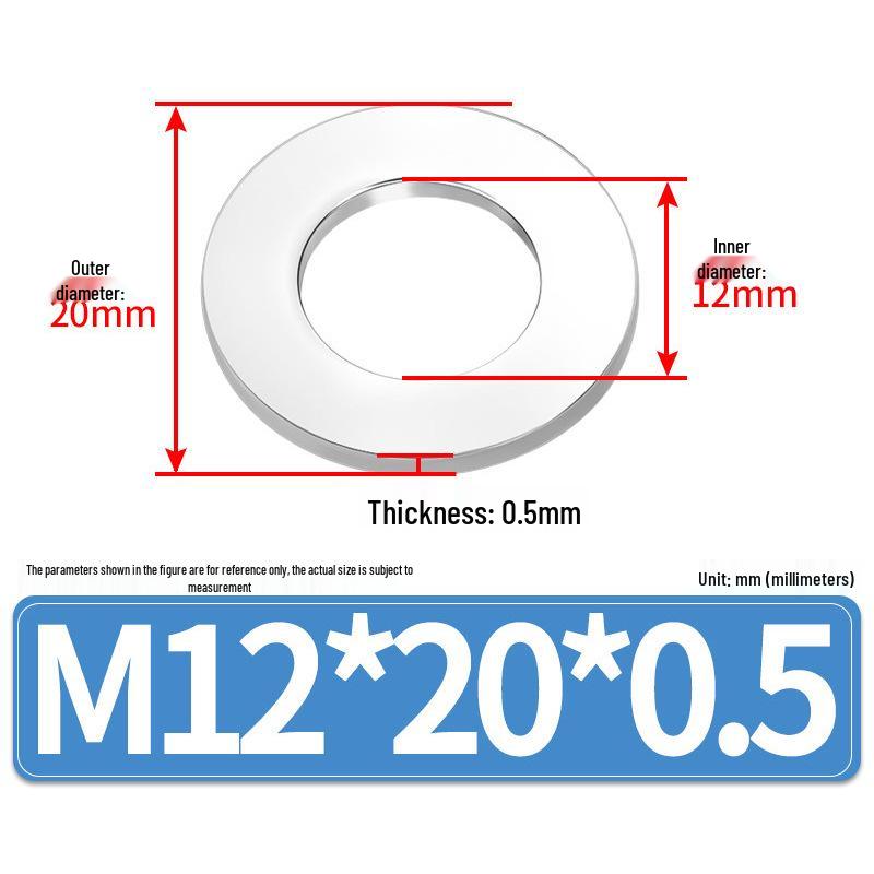 Jin Juntai Thick & Thin Stainless Steel Flat Washer, Round M10-M36