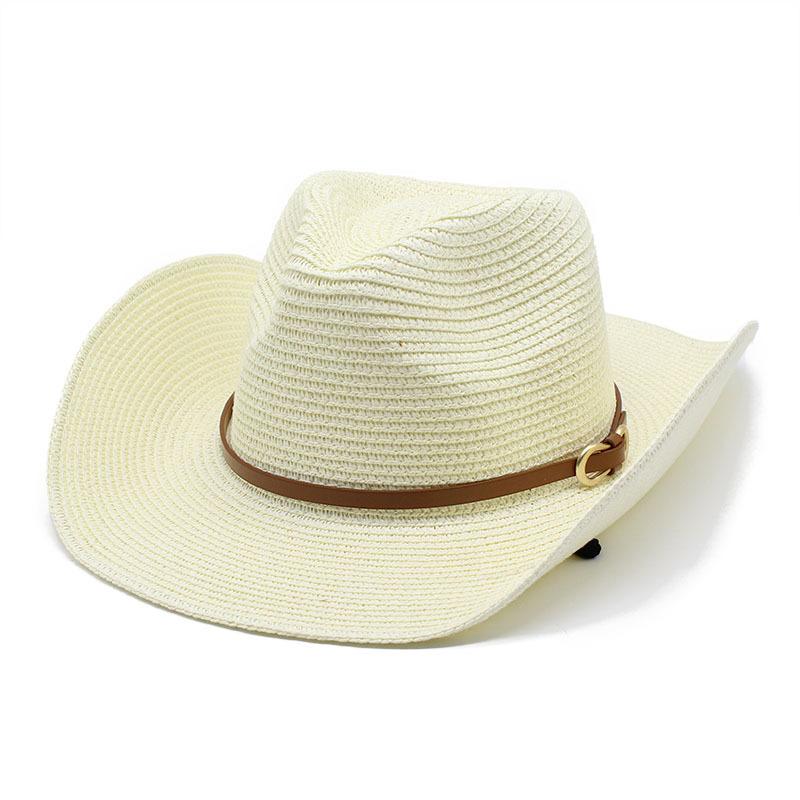 Men'S Western Cowboy Hat Women'S Tide Beach Hat Sunscreen Big Edge Hat Summer 9Cm Brim Shade Straw Hat