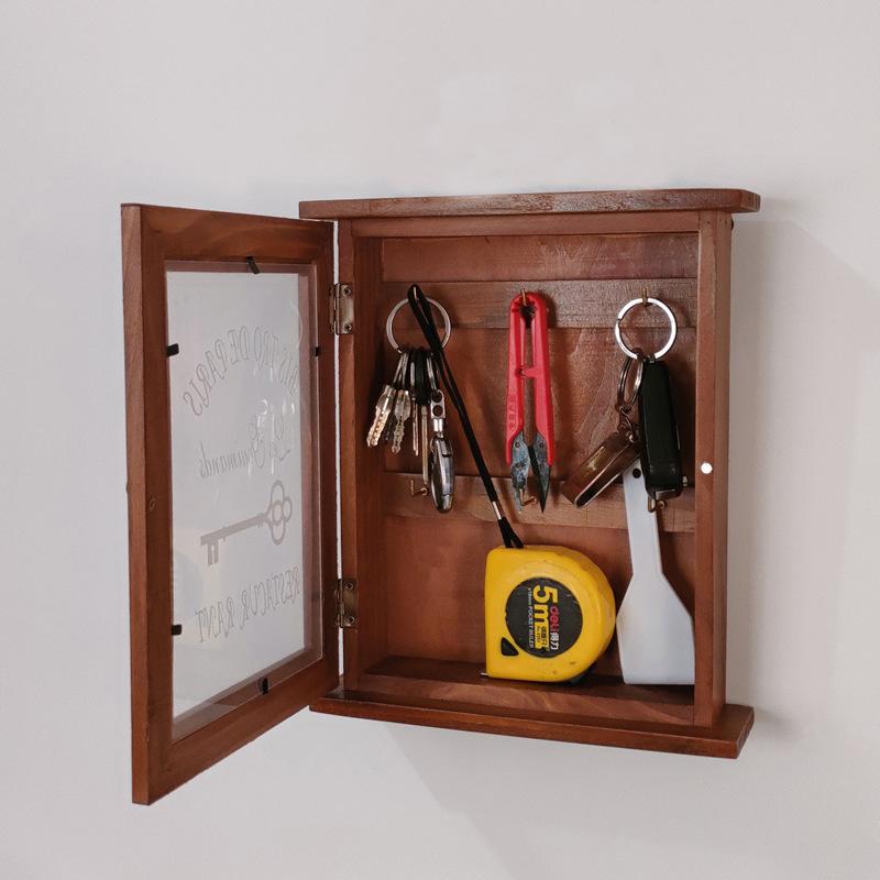 Krabice na klíče z masivního dřeva k zavěšení na zeď do předsíně, obývacího pokoje, kreativní bytová dekorace, úložný prostor na klíče u vchodu, krabička na klíče