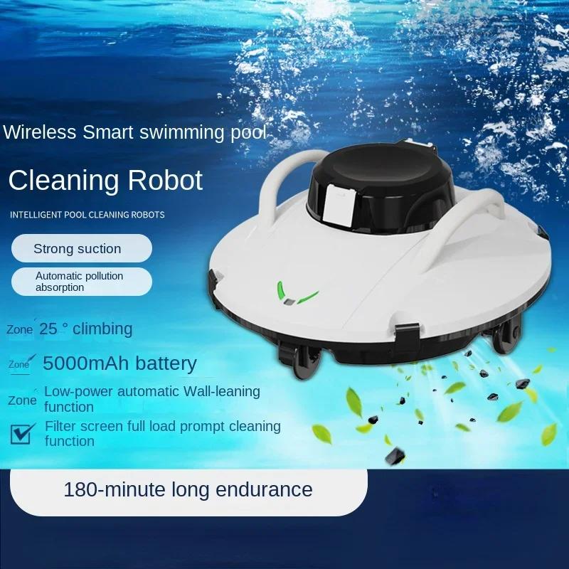 Robot Pool Cleaner Cordless Swimming Pool Cleaning 360 Degree Powerful Pool Cleaning Suction Machine Electric Sweeping Machine