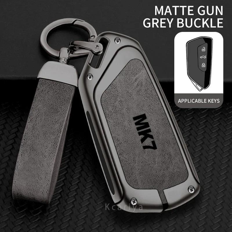Auto TPU Zinc Alloy Key Case Bag For VW Volkswagen GOLF 7 MK7 Car Key Chain Car Metal Key Shell Interior Decoration Accessories