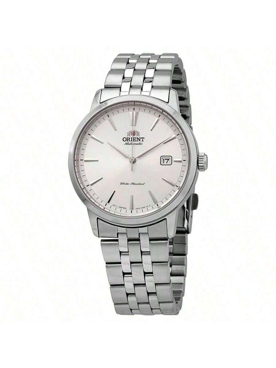 

ORIENT Автоматические механические водонепроницаемые мужские часы с календарем на задней крышке и белым циферблатом RA-AC0F02S10B