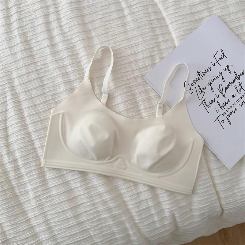 

Большая грудь требует маленького женского летнего ультратонкого бюстгальтера для поддержки, предотвращающего обвисание, мягкой поддержки для второй груди, невидимый S (suitable for 32/70abc) молочный белый