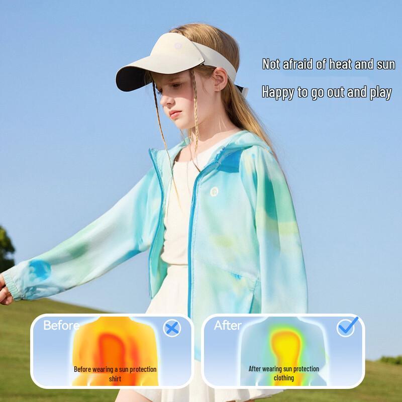 ASK JUNIOR Girls' Color Block Thin Sun Protection Jacket